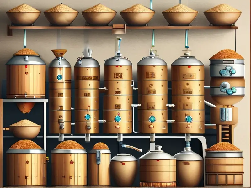 米酒酿造过程示意图