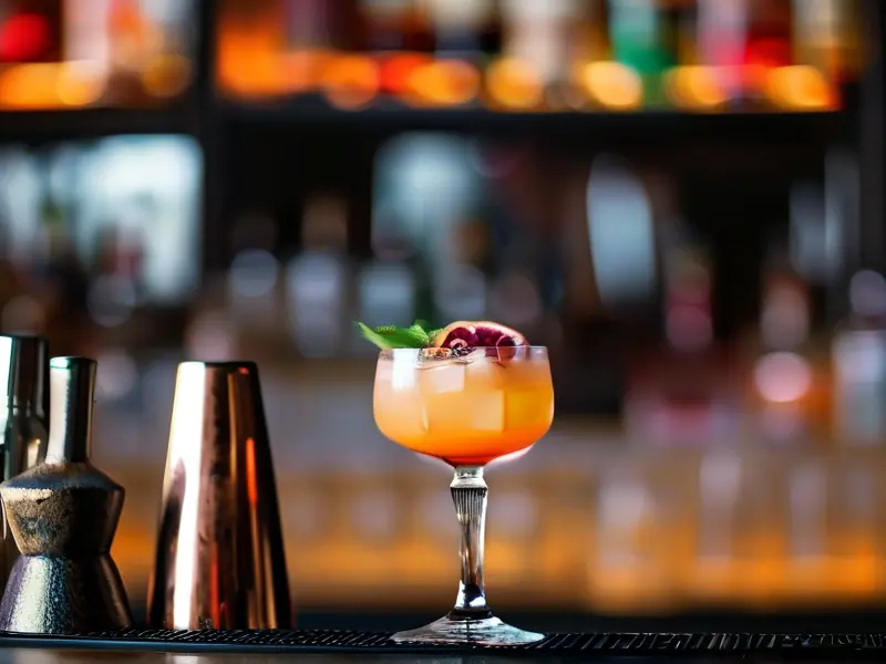 专业调酒师调制鸡尾酒