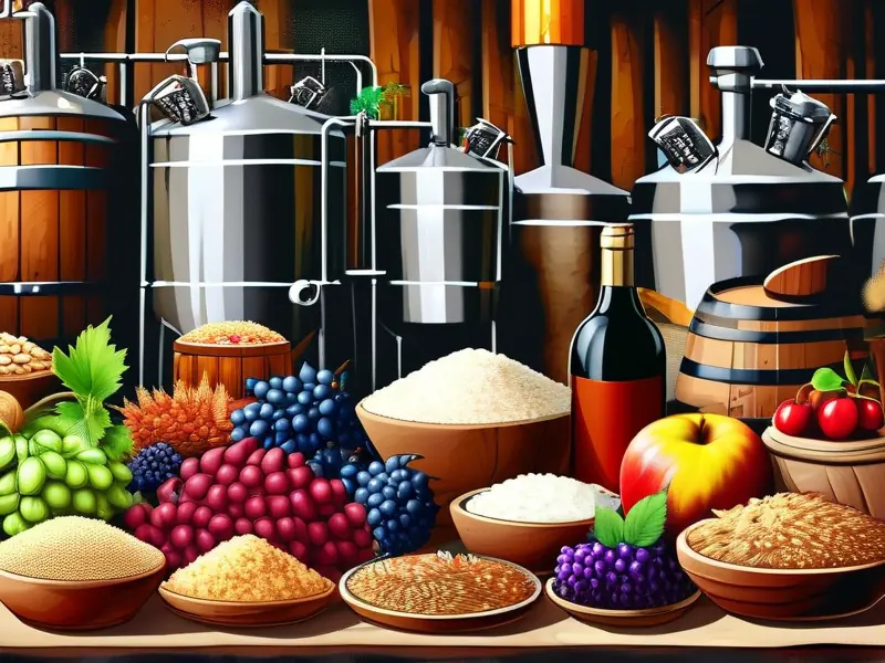 酿酒原料种类展示图