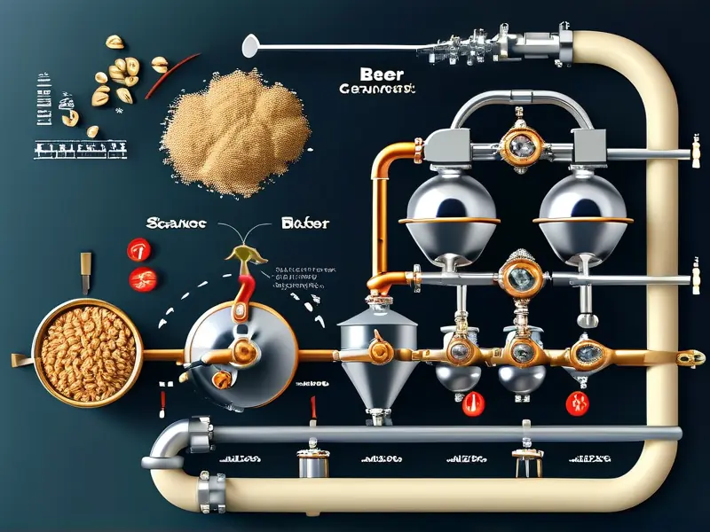 啤酒酿造工艺流程示意图