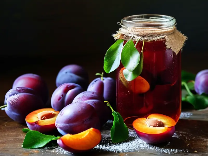 家庭自制李子酒的材料与成品展示