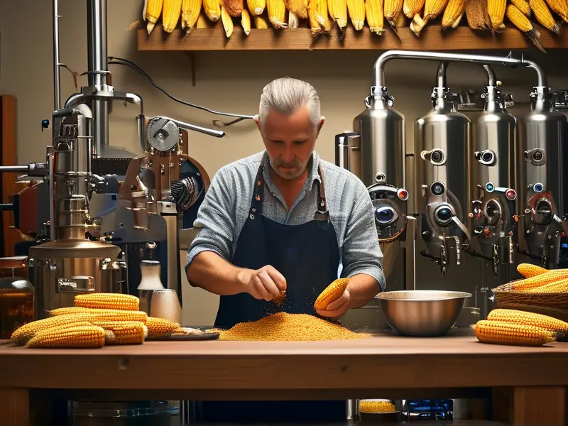 生玉米酿酒技术操作过程实拍