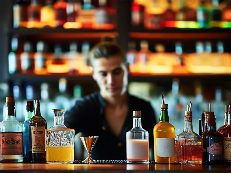 专业调酒师调制鸡尾酒现场教学