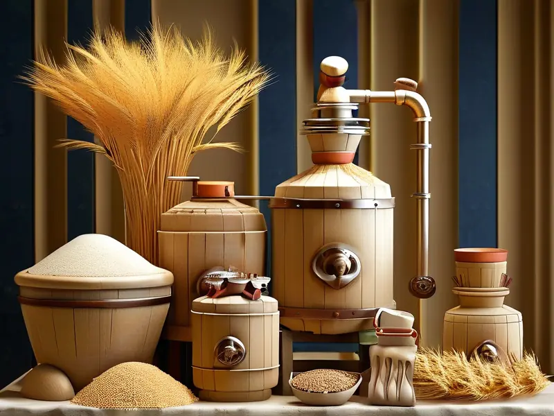 小麦固态发酵酿白酒工艺流程