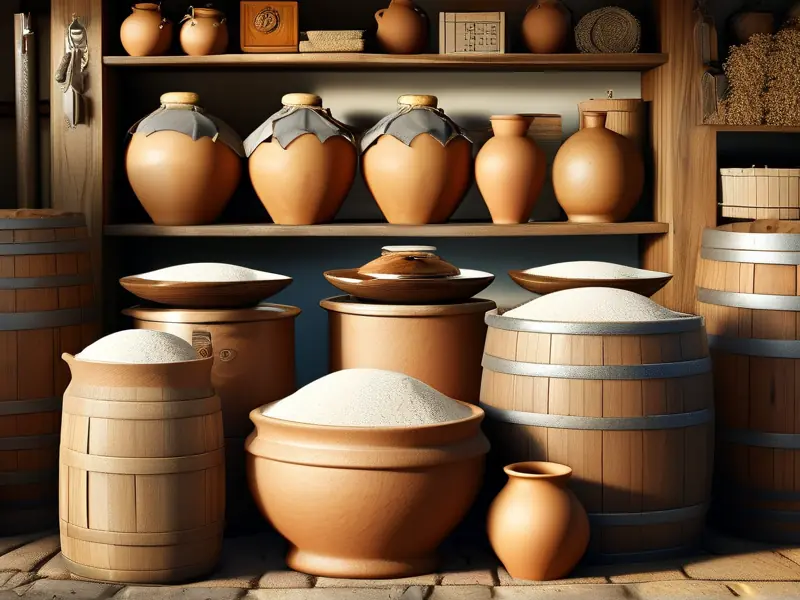 传统小作坊酿酒工具与原料摆放示意图