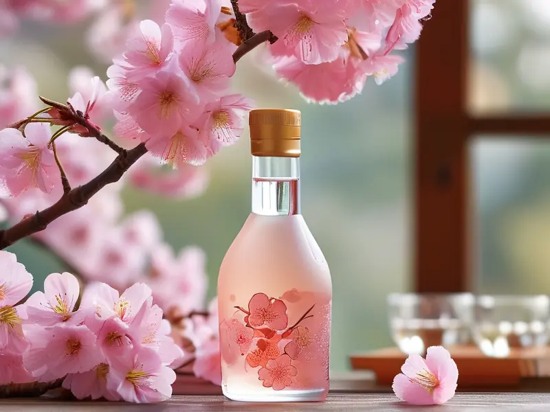 樱花酒制作过程与成品展示