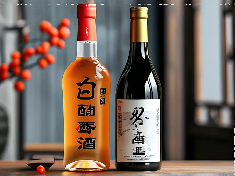 勾兑酒与酿造酒对比示意图