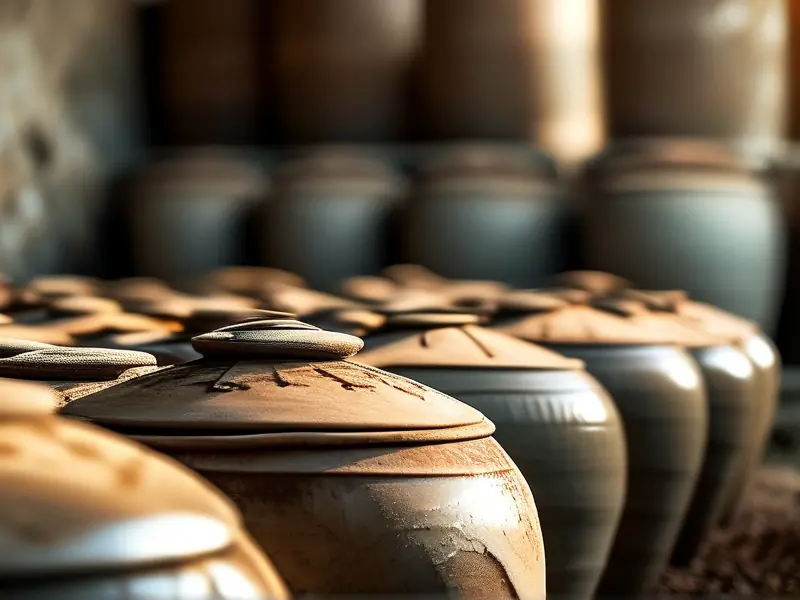 传统陶坛长期储存自酿粮食酒示意图