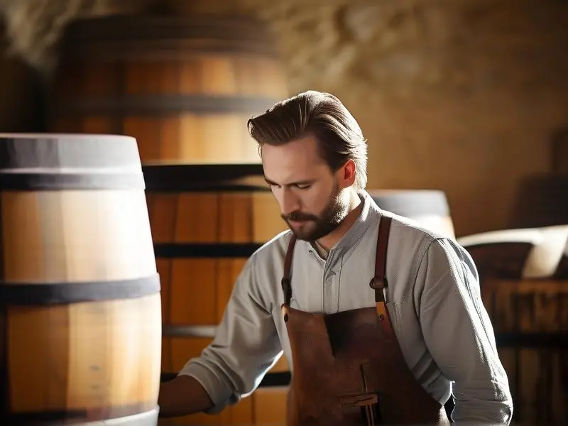 酿酒师检查白酒发酵过程