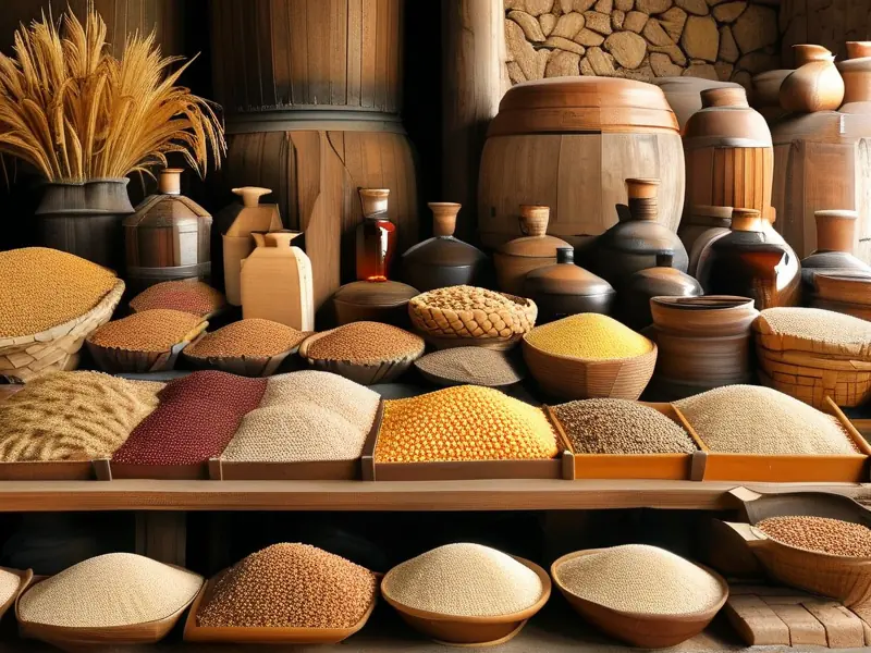 白酒制作主要原材料展示