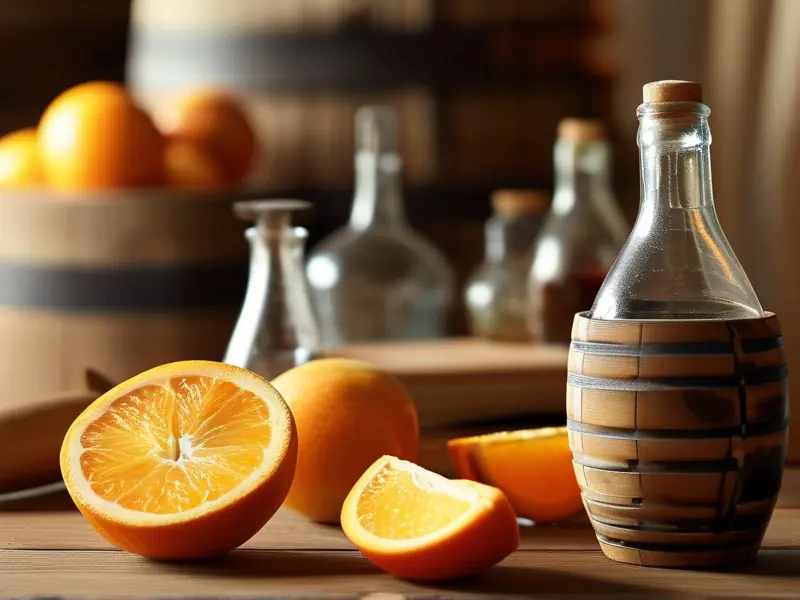 橙子做酒的原料与器具展示