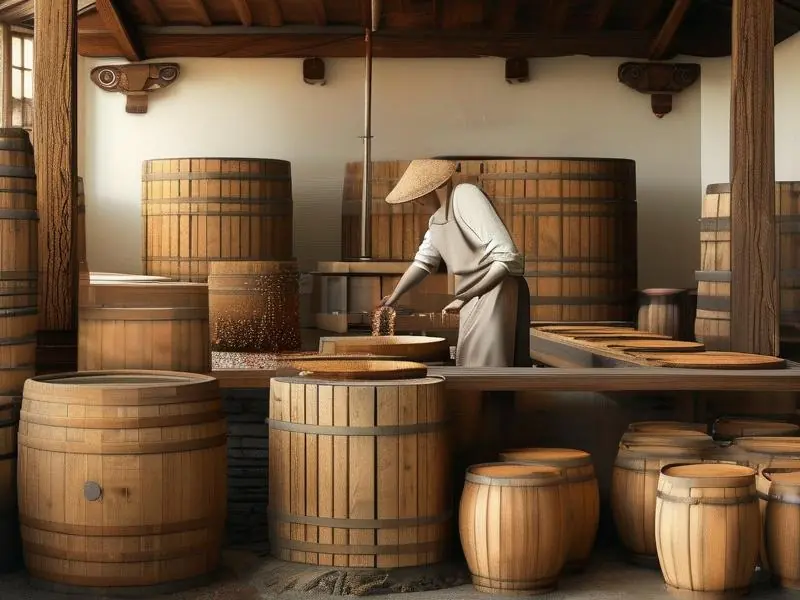 传统酿酒步骤实际操作场景