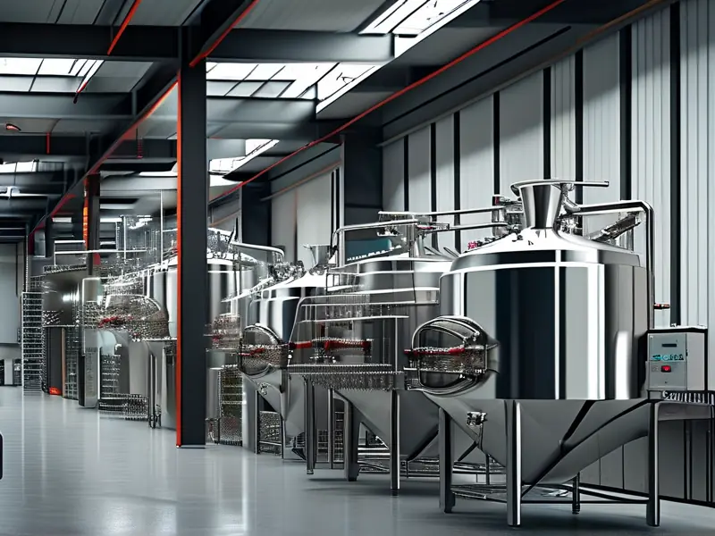 大型全自动酿酒设备在工厂中的高效运作场景