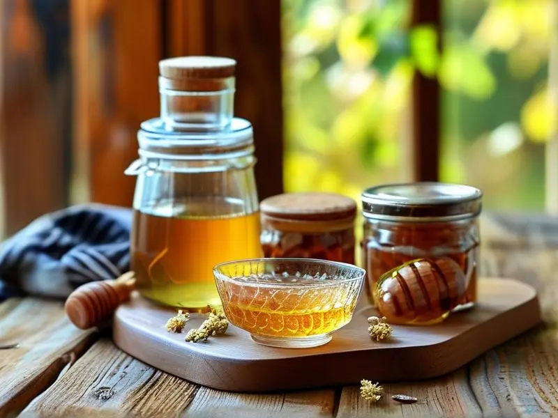 蜂王浆酒制作原料与工具展示