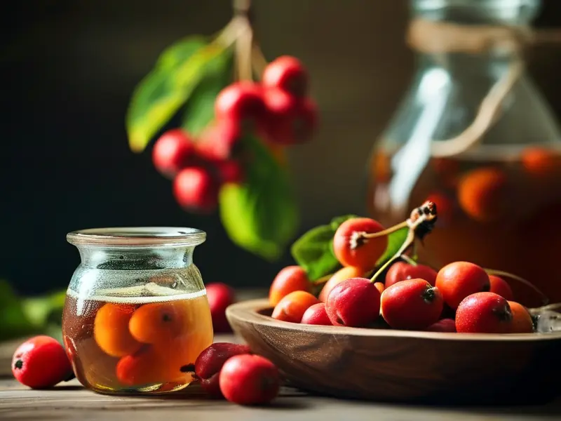 海棠果酒制作原料与发酵过程展示