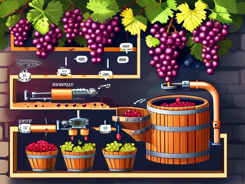 红酒酿造工艺流程示意图
