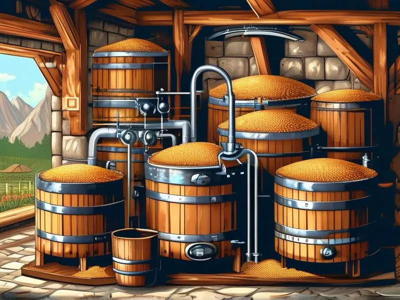 酿酒发酵过程示意图