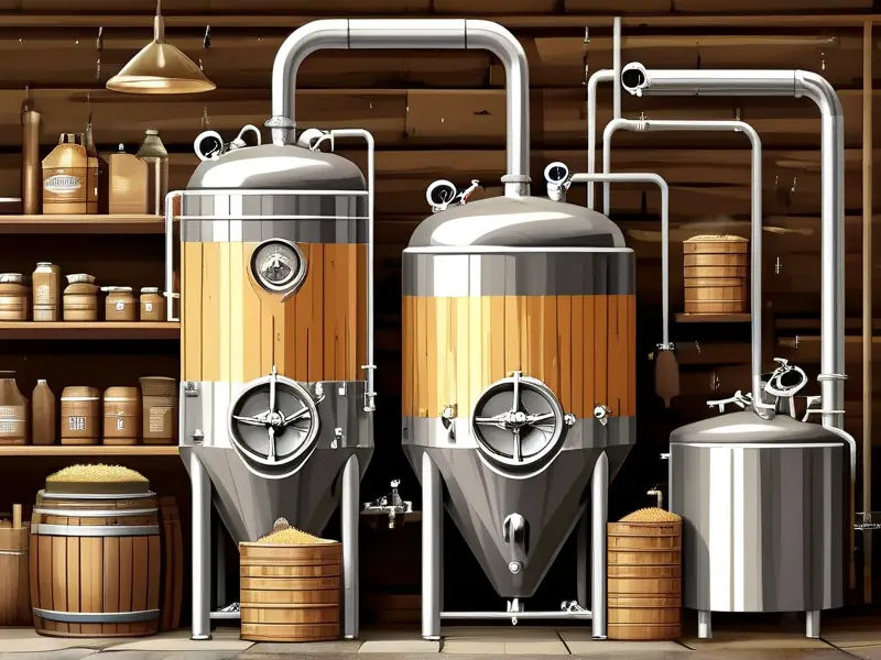 精酿啤酒酿造过程示意图