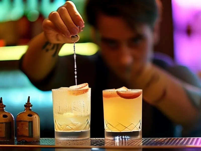 调酒师在酒吧制作酒泡的详细过程