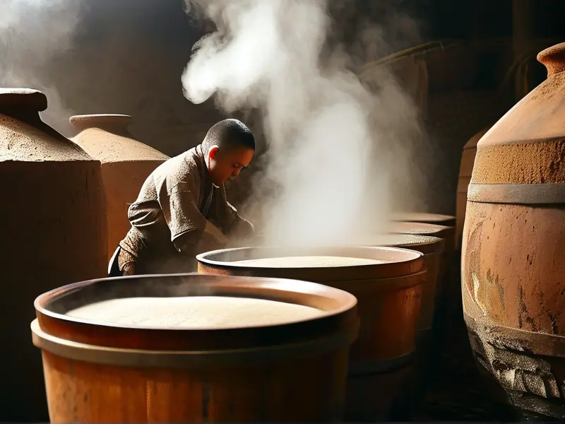坤沙酒传统酿造工艺实景展示