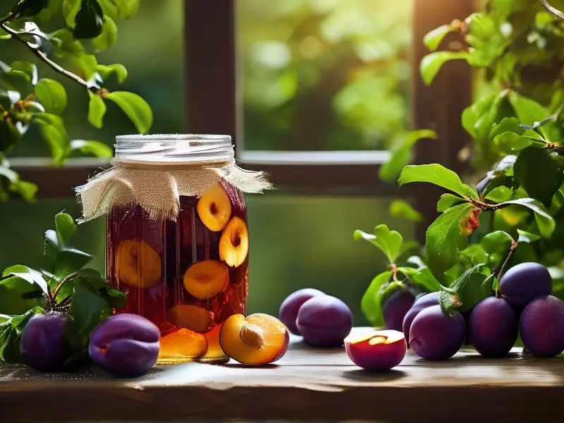 家庭自制李子酒的材料和成品展示