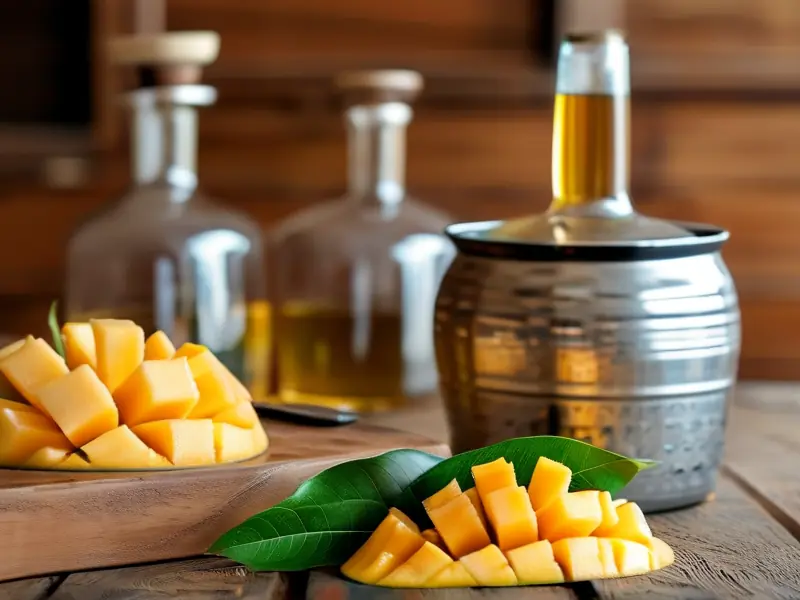 芒果酒制作原料与工具展示