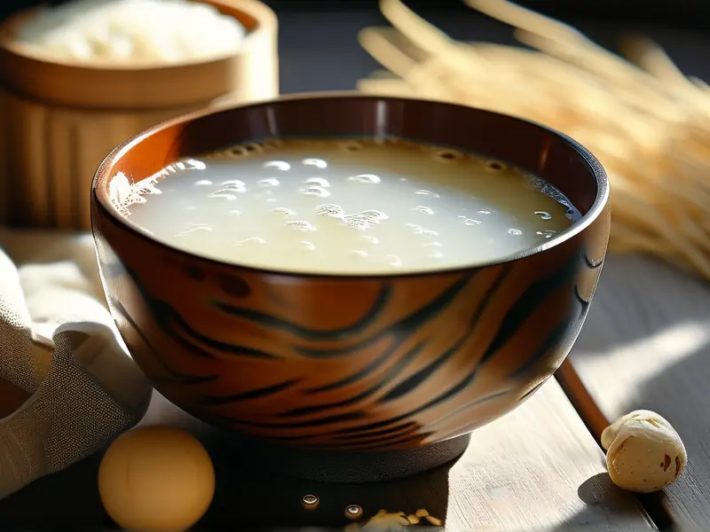 成功发酵的米酒成品展示