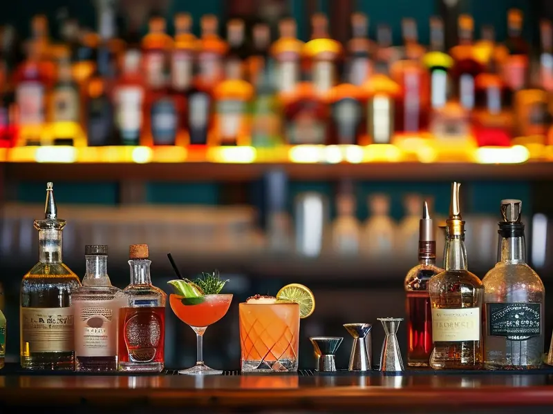 专业调酒师调制鸡尾酒