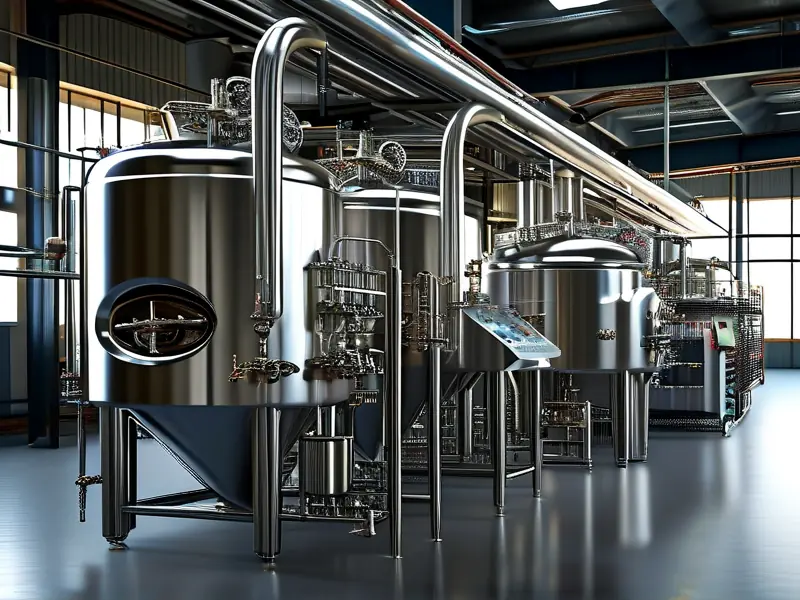 不锈钢酿酒设备生产线实拍图