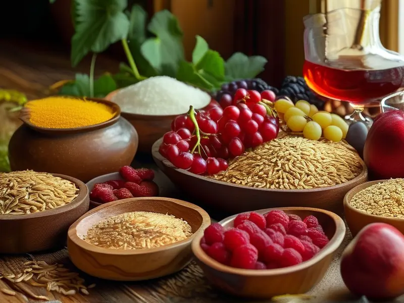 酿酒主要原料展示图