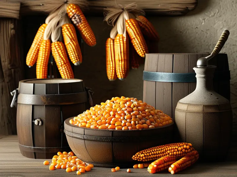 农村玉米酒传统酿制过程展示