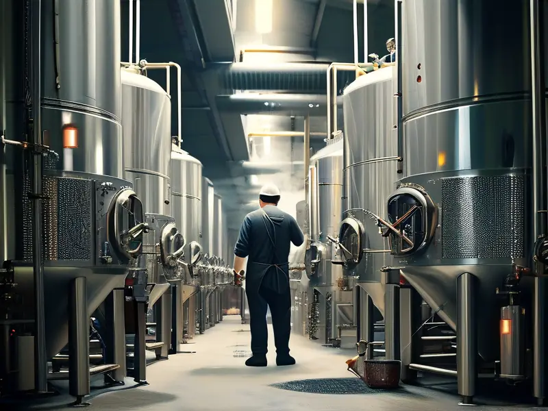 浓香型白酒酿造车间生产场景
