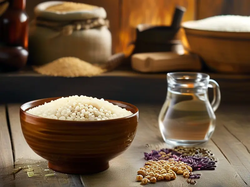 泡制酒米配方及材料展示