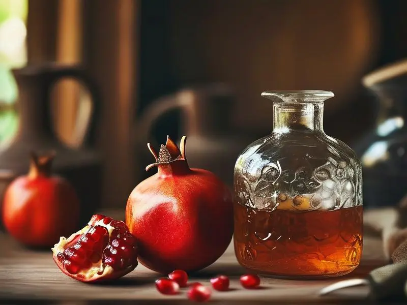 家庭自制石榴酒原料与成品展示