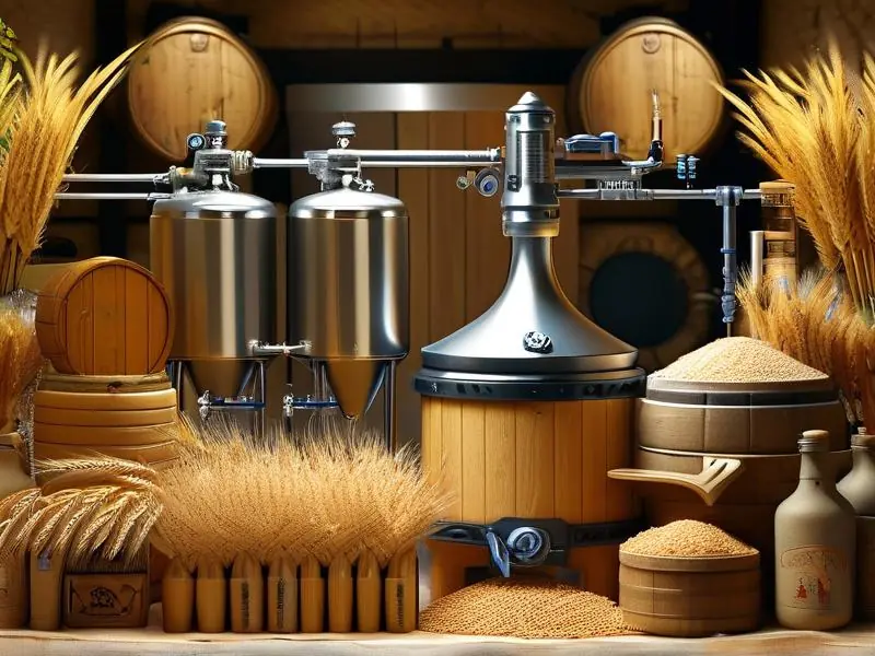 小麦酿酒工艺流程展示图