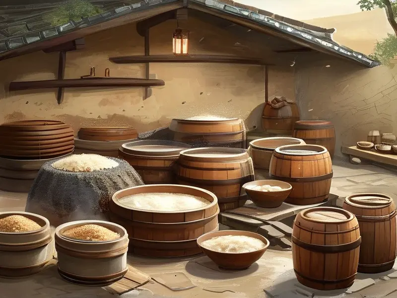 小曲米酒传统酿造过程展示