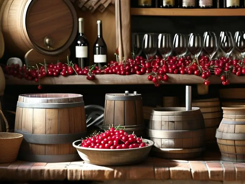 家庭自制樱桃酒材料准备与工具展示