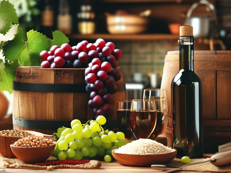 家庭酿酒工具和原料展示