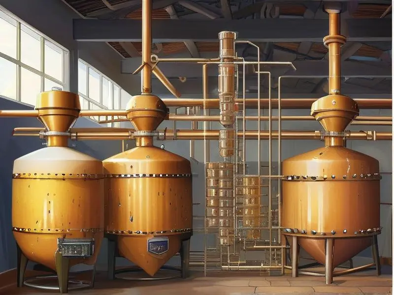 黄酒酿造与勾兑工艺对比示意图