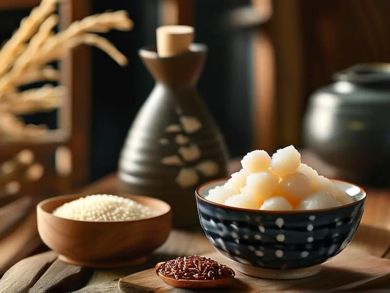 甜酒制作材料展示图