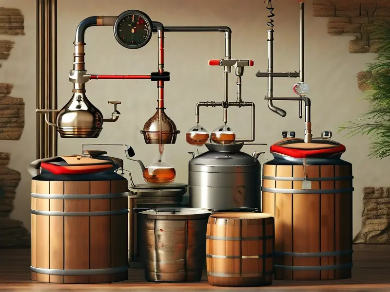 家庭自制烧酒设备摆放示意图