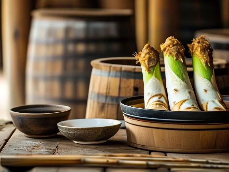 竹笋酿酒原料与器具展示