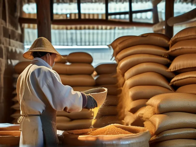酿酒师检测100斤粮食酿造的出酒量