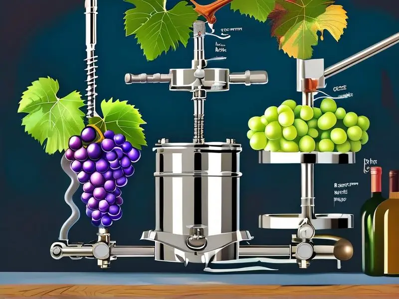 白葡萄酒酿造过程示意图