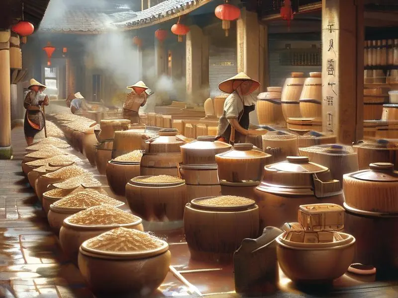 白酒酿造五个步骤示意图