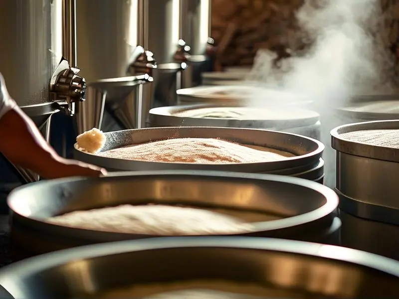 传统与现代白酒酿造工艺对比示意图