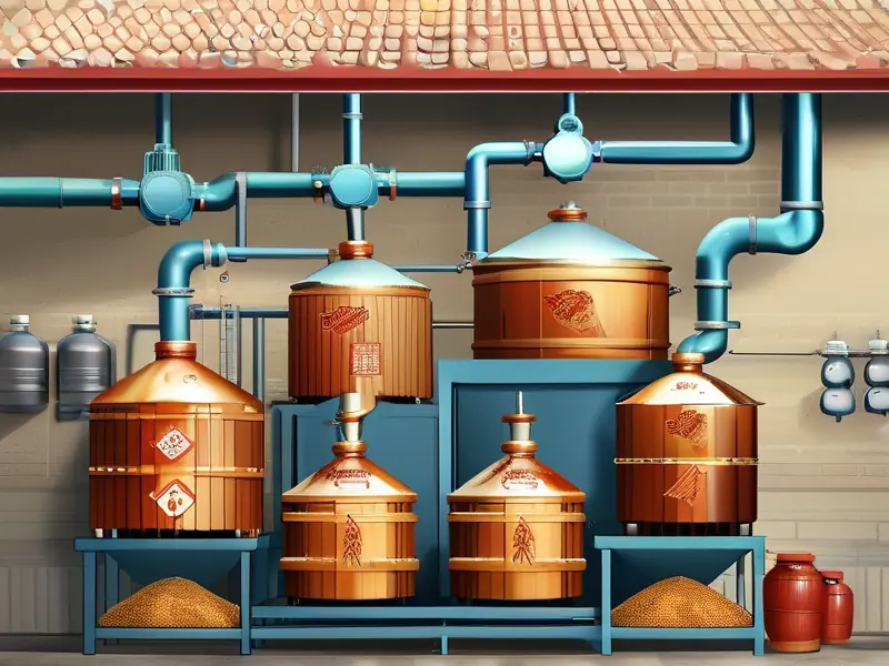 白酒酿造工艺流程示意图