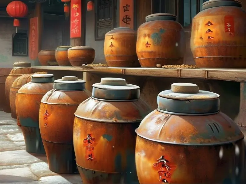 传统白酒酿造工艺展示图