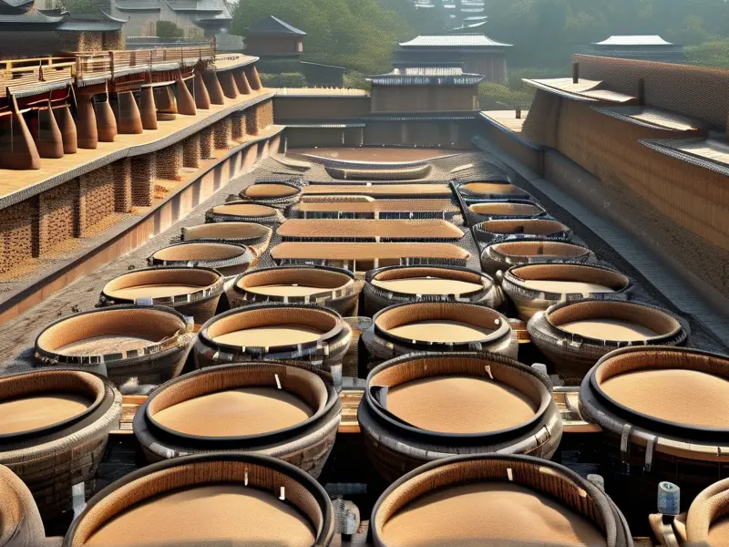 白酒酿酒发酵池建造现场图