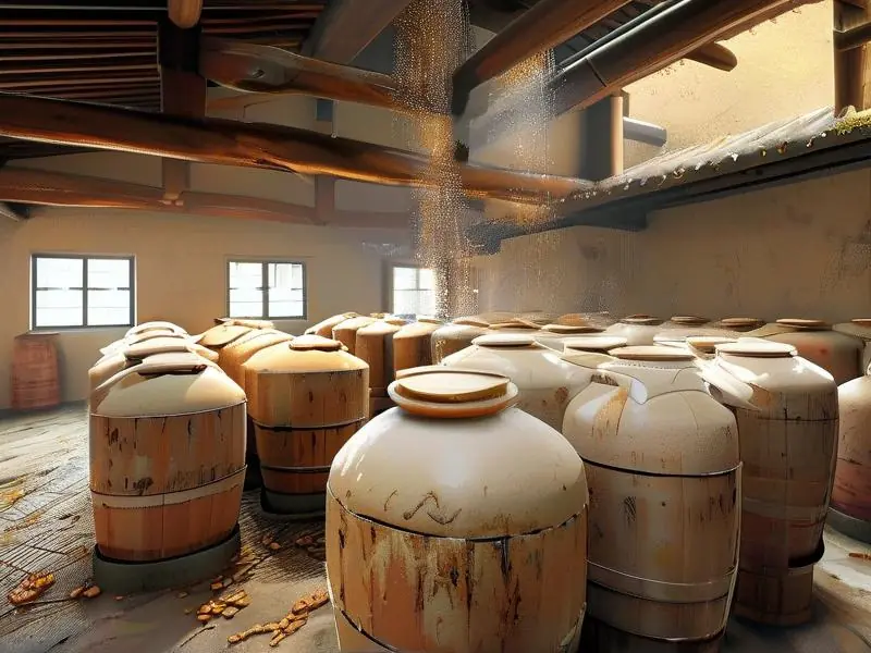 白露酒传统酿造过程展示